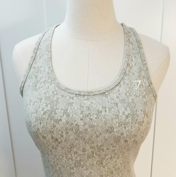 Gymshark Grayish green/Olive Green Women's Active Athletic Sporty Tank Top, S - Picture 3 of 9